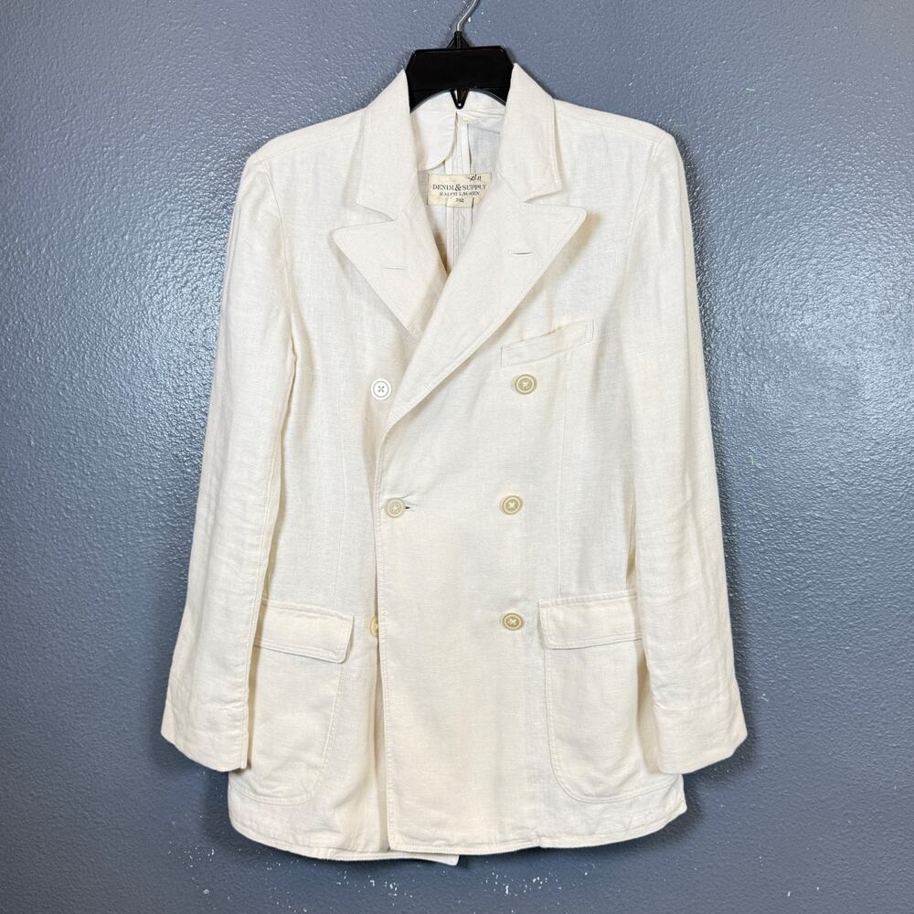 Denim & Supply Ralph Lauren S women’s ivory Linen suit jacket blazer